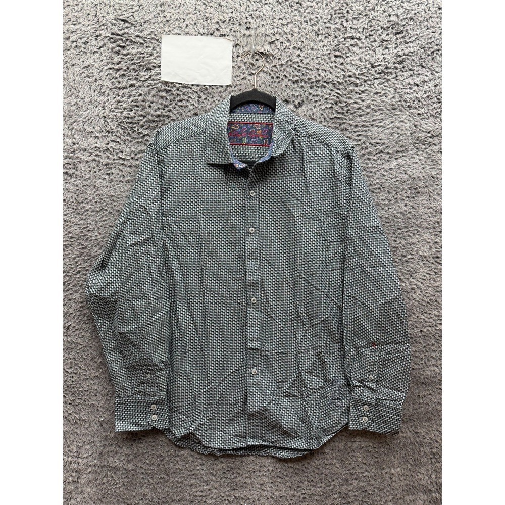 Robert Graham Geometric Paisley Long-Sleeve Button-Down Shirt Mens Size M